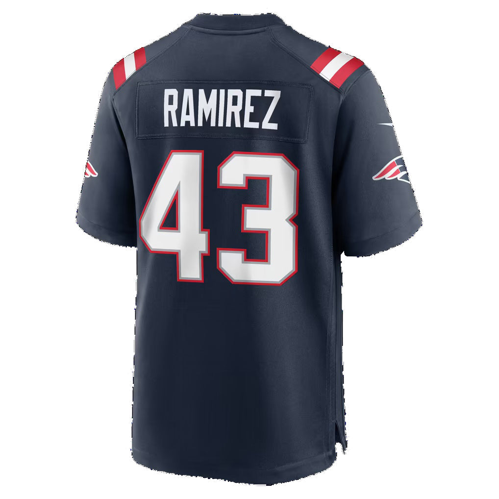 NE.Patriots #43 Jose Ramirez Navy Team Game Football Jersey