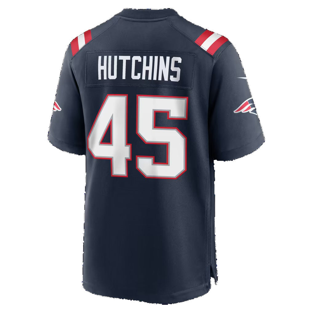 NE.Patriots #45 Quintayvious Hutchins Navy Team Game Football Jersey