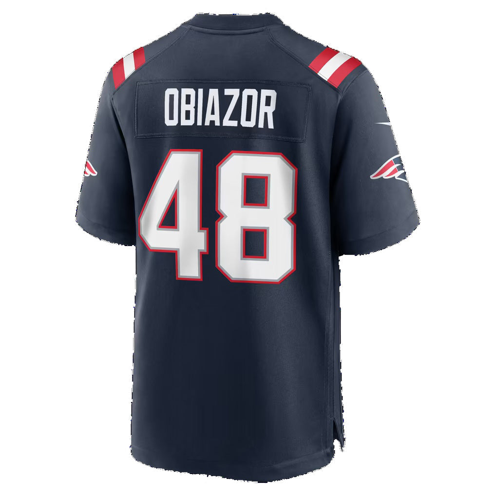 NE.Patriots #48 Namdi Obiazor Navy Team Game Football Jersey