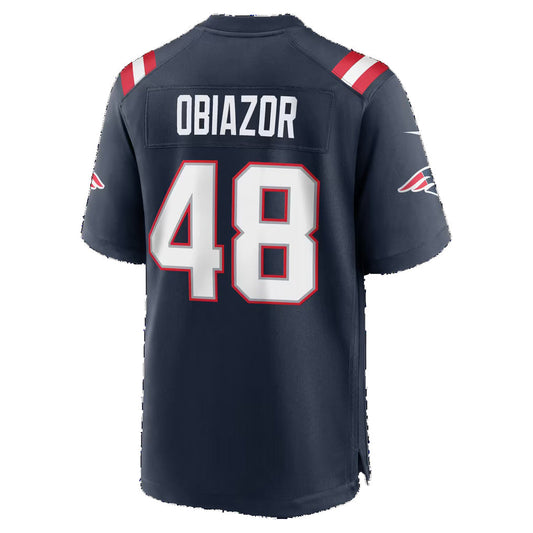 NE.Patriots #48 Namdi Obiazor Navy Team Game Football Jersey