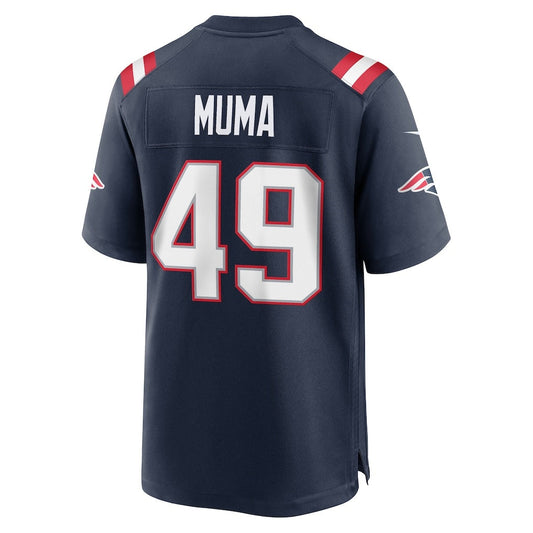 NE.Patriots #49 Chad Muma Navy Team Game Football Jersey