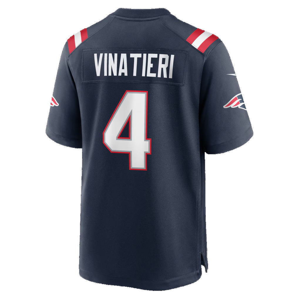 NE.Patriots #4 Adam Vinatieri Navy Team Retired Game Football Jersey