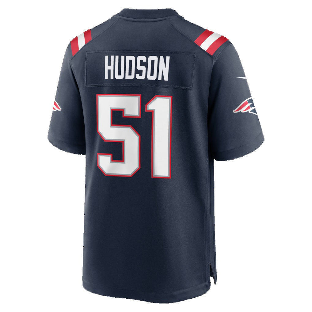 NE.Patriots #51 James Hudson Navy Team Game Football Jersey
