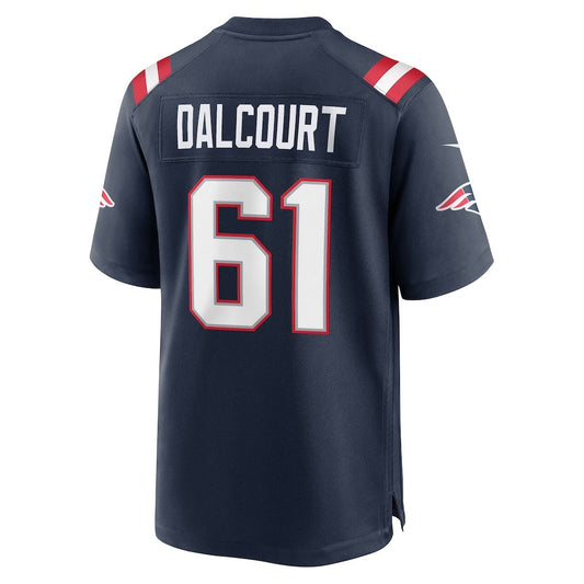 NE.Patriots #61 Darrian Dalcourt Navy Team Game Football Jersey