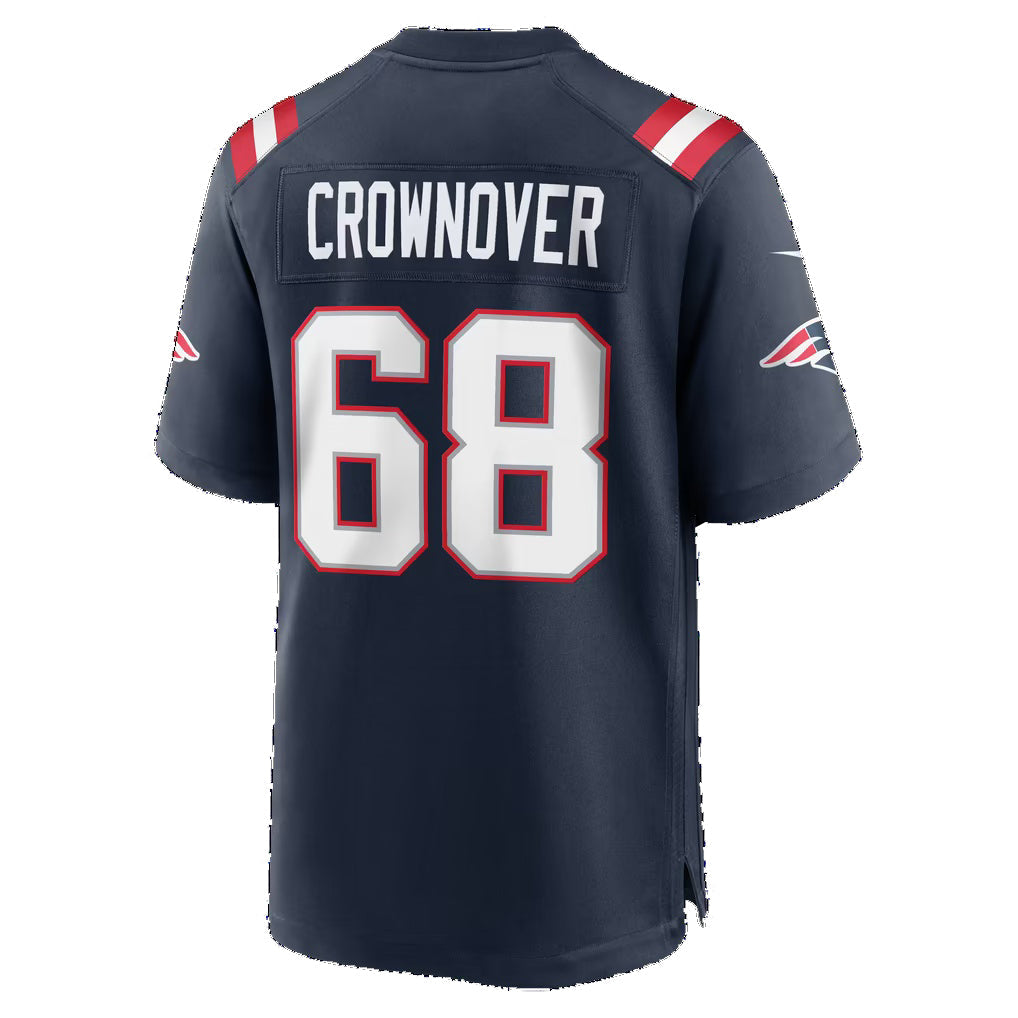 NE.Patriots #68 Dametrious Crownover Navy Team Game Football Jersey