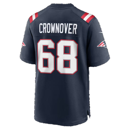 NE.Patriots #68 Dametrious Crownover Navy Team Game Football Jersey