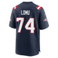 NE.Patriots #74 Caleb Lomu Navy Team Game Football Jersey