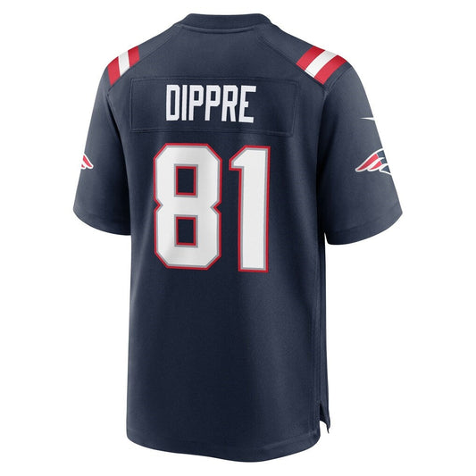 NE.Patriots #81 CJ Dippre Navy Team Game Football Jersey