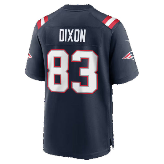 NE.Patriots #83 Kyle Dixon Navy Team Game Football Jersey