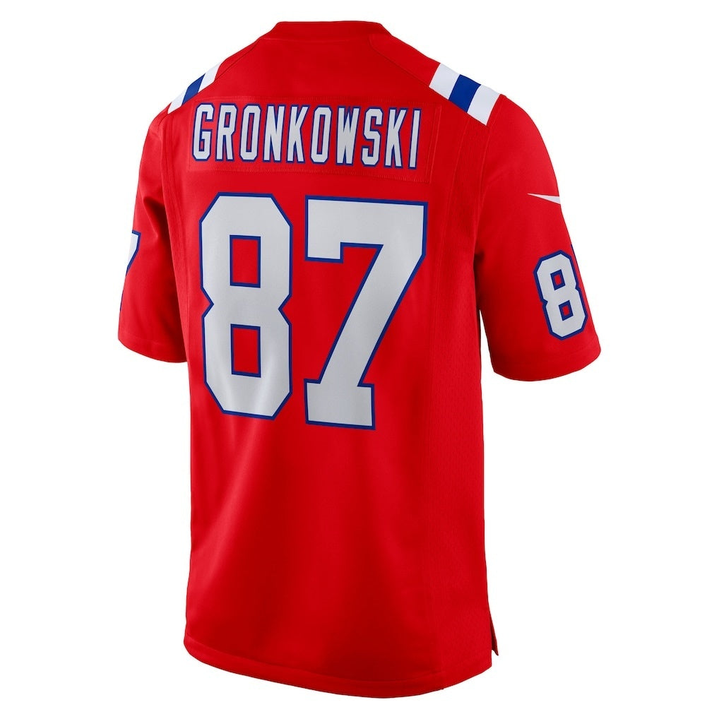 NE.Patriots #87 Rob Gronkowski Red Alternate Retired Player Game Stitched American Football Jerseys