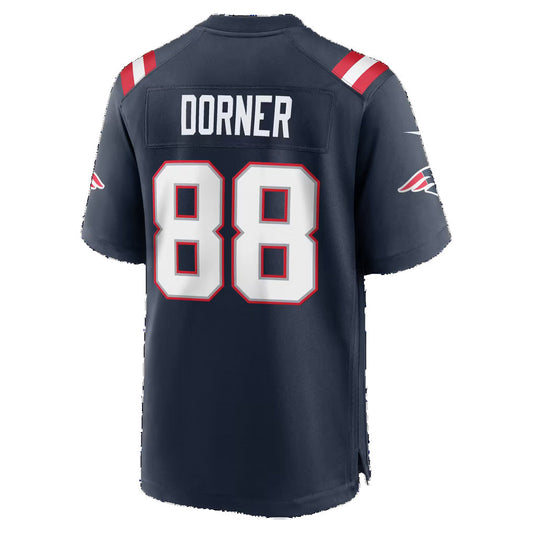 NE.Patriots #88 Cameron Dorner Navy Team Game Football Jersey