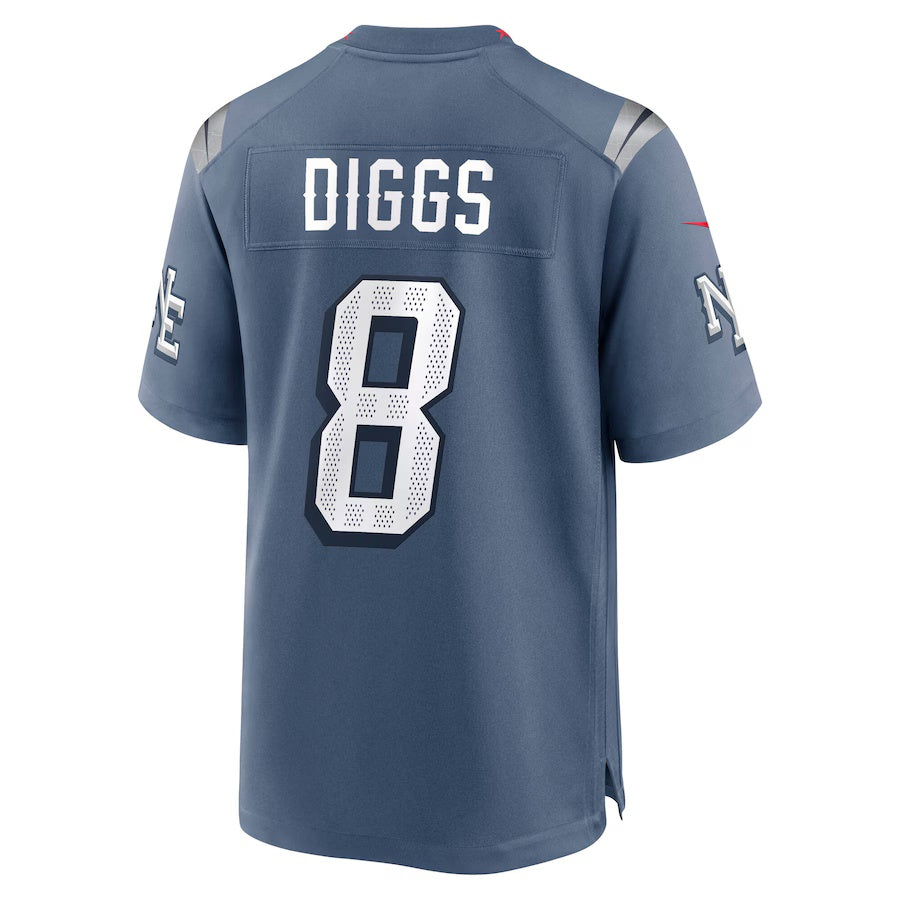 NE.Patriots #8 Stefon Diggs 2025 Rivalries Collection Game Jersey - Storm Blue Stitched American Football Jerseys