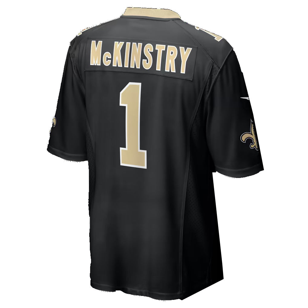 NO.Saints #1 Ga¡¯Quincy McKinstry Black Puhics Team Game Jersey
