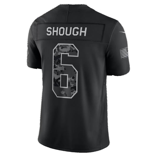 NO.Saints #6 Tyler Shough Black 2026 Salute to Service Stitched Limited Football Jersey