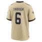 NO.Saints #6 Tyler Shough Gold Alternate 60th Season Game Football Jersey