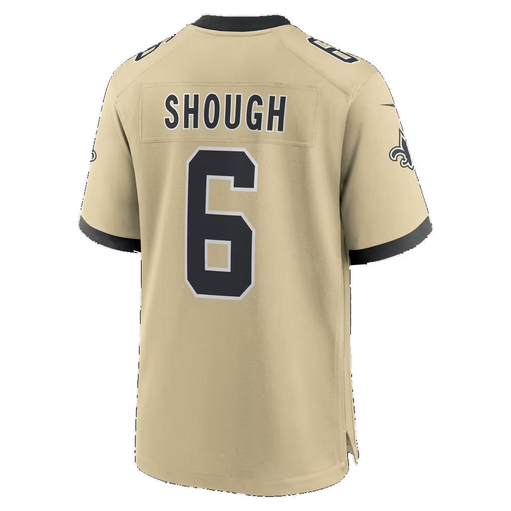 NO.Saints #6 Tyler Shough Gold Alternate 60th Season Game Football Jersey