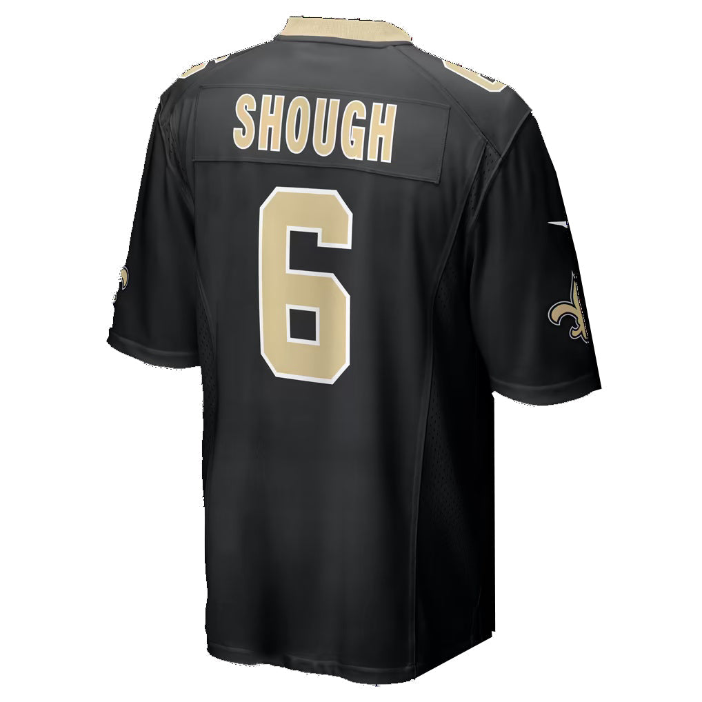 NO.Saints #6 Tyler Shough Black Puhics Team 60th Season Patch Game Jersey