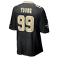 NO.Saints #99 Chase Young Black Puhics Team 60th Season Patch Game Jersey
