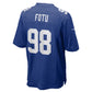NY.Giants #98 Leki Fotu Royal Team Game Stitched American Football Jerseys