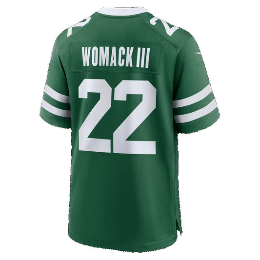 NY.Jets #22 Samuel Womack III Legacy Green Puhics Team Game Jersey