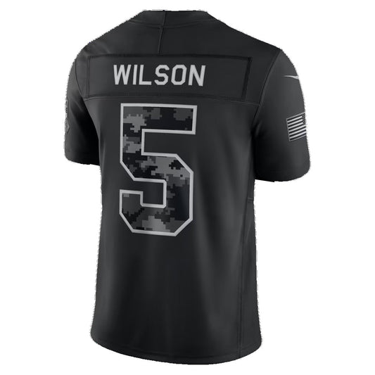 NY.Jets #5 Garrett Wilson Black 2026 Salute to Service Stitched Limited Football Jersey