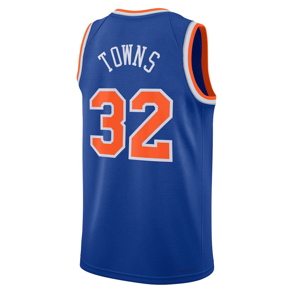 NY.Knicks #32 Karl-Anthony Towns Unisex Blue Swingman Jersey - Icon Edition Stitched American Basketball Jersey
