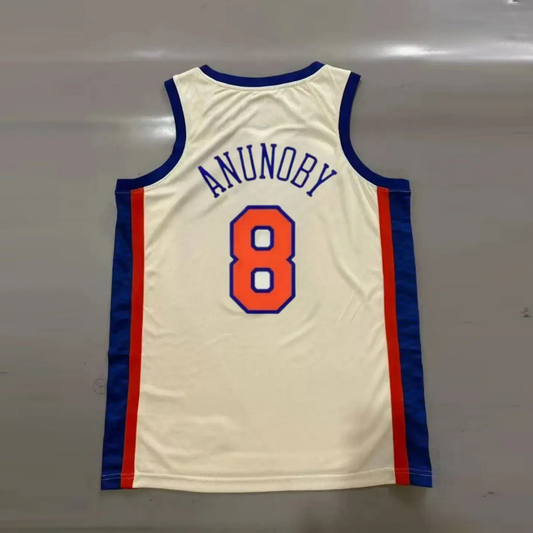NY.Knicks #8 Cream OG Anunoby 2025-26 Swingman City Edition Jersey