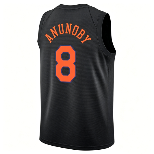 NY.Knicks #8 OG Anunoby Black Statement Edition Jersey