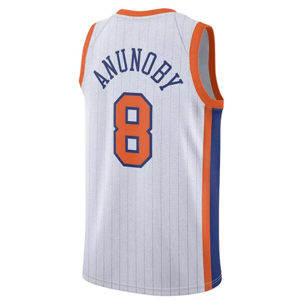 NY.Knicks #8 OG Anunoby White 2025-26 Swingman City Edition Jersey