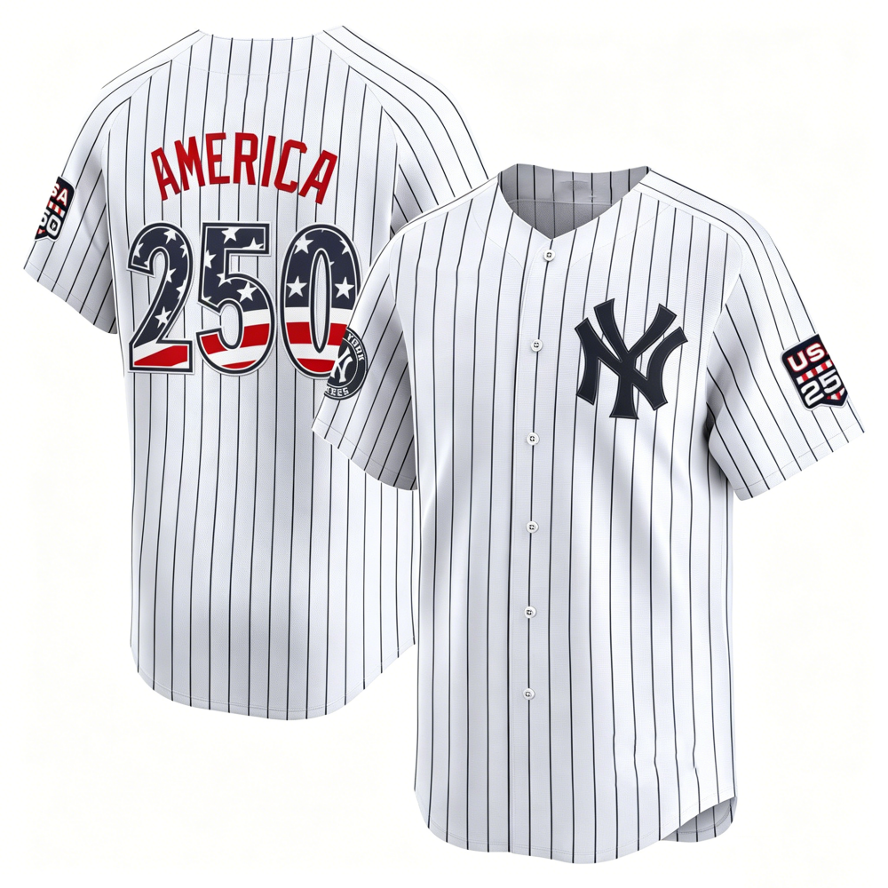 New York Yankees #250 AMERICA White USA 250 Fourth of July Limited Baseball Stitched Jersey