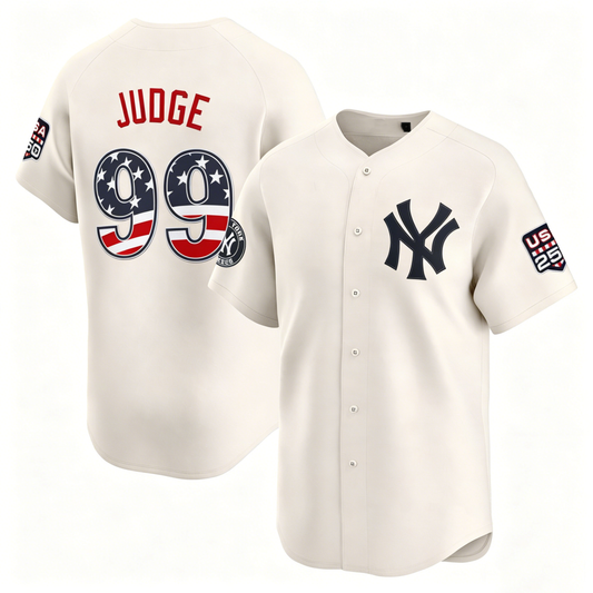 New York Yankees #99 Aaron Judge Cream USA 250 Fourth of July Limited Baseball Stitched Jersey