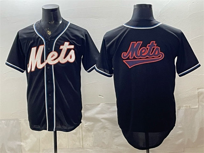 New York Mets Team Big Logo 2026 Fashion Replica Black Out Stitched Jersey