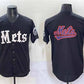 New York Mets Team Big Logo Black 'Gotham Gothic Edition' Vapor Premier Limited Stitched Baseball Jersey