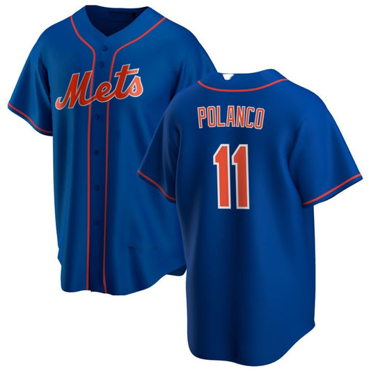 New York Mets #11 Jorge Polanco Royal Alternate Replica Player Baseball Jersey Puhics