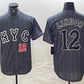 New York Mets #12 Francisco Lindor Number Grey 2024 City Connect Cool Base Stitched Baseball Jerseys