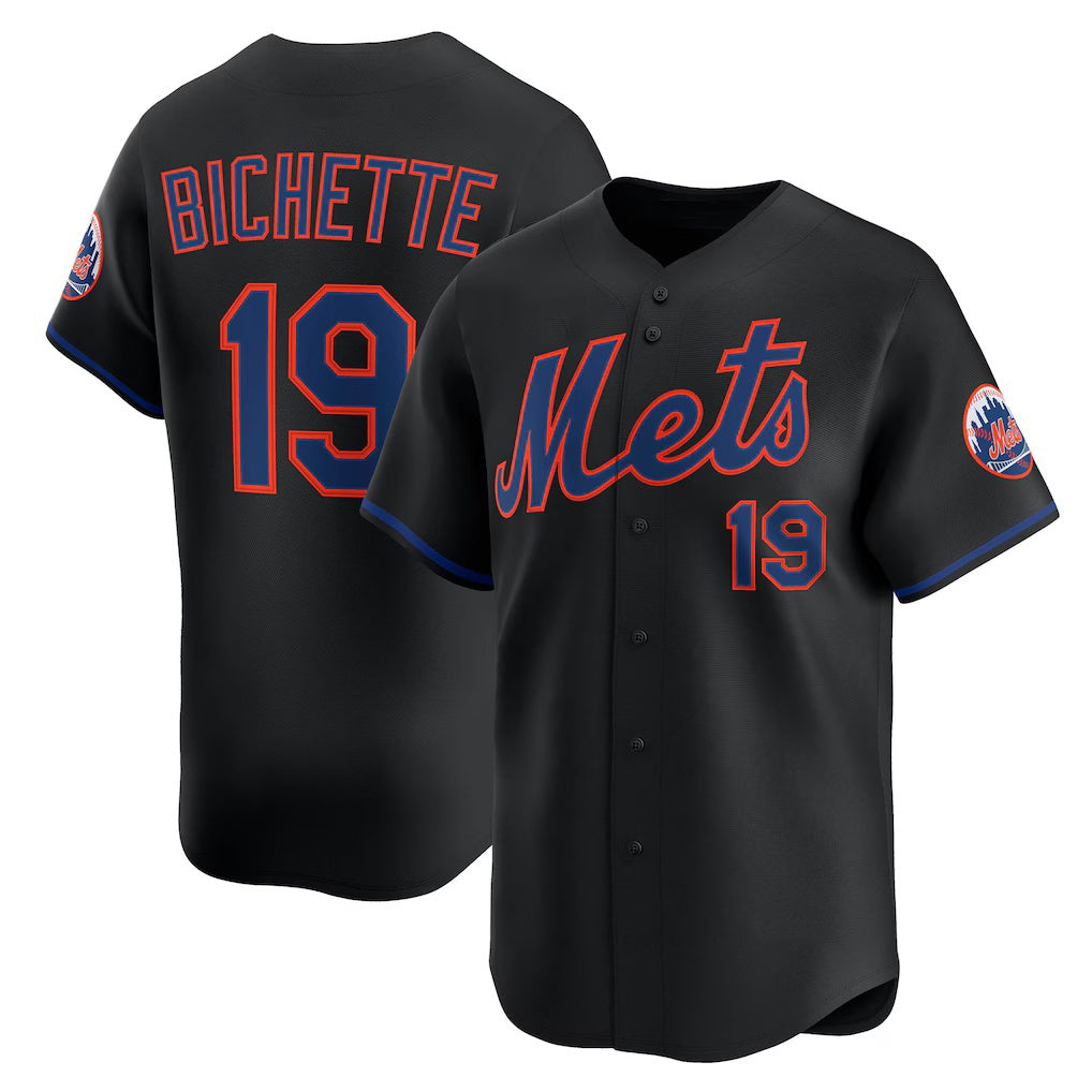 New York Mets #19 Bo Bichette Black Alternate Limited Jersey Baseball Jersey Puhics