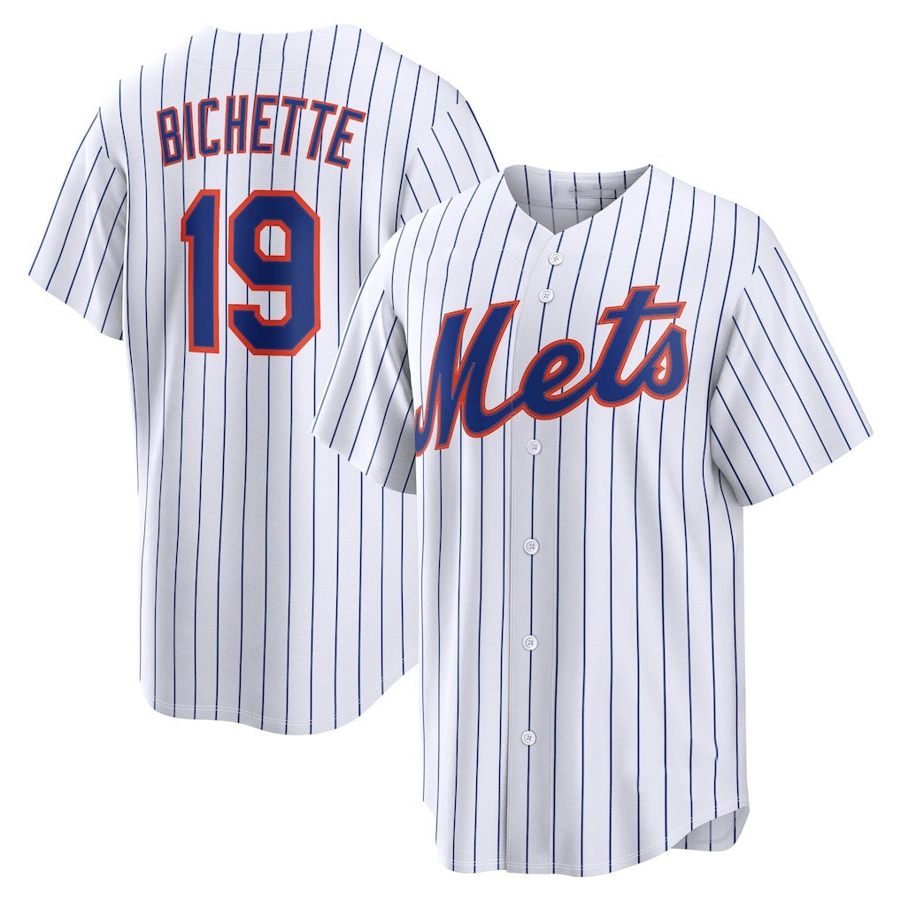 New York Mets #19 Bo Bichette White Home Replica Baseball Jersey