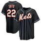 New York Mets #22 Juan Soto 2026 Black Out Stitched Baseball Jersey