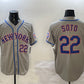 New York Mets #22 Juan Soto Grey 2025 Spring Training Alternate Limited Stitched Baseball Jersey