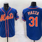 New York Mets #31 Mike Piazza Blue With Patch Cool Base Stitched Baseball Jersey