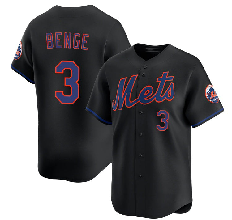 New York Mets #3 Carson Benge 2026 Black Limited Stitched Baseball Jersey
