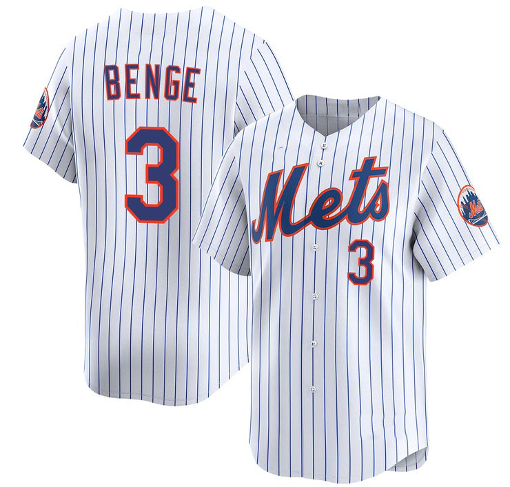 New York Mets #3 Carson Benge 2026 White Home Limited Stitched Baseball Jersey