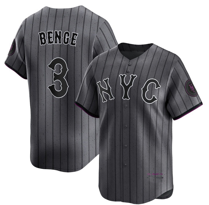 New York Mets #3 Carson Benge Navy City Connect Stitched Baseball Jersey