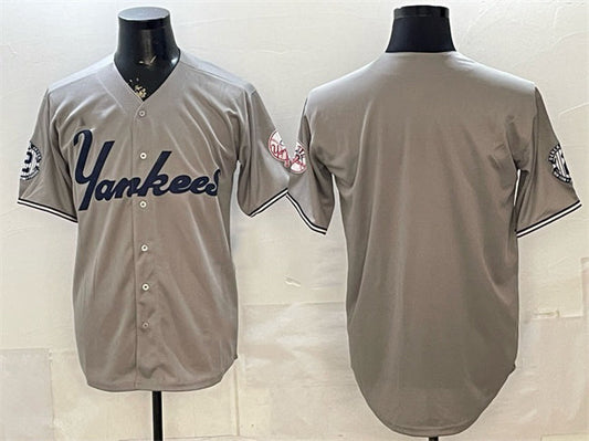 New York Yankees Blank Grey With Patch Limited Stitched Jersey