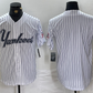 New York Yankees Blank White Pinstripe Fashion Cool Base Baseball Jersey