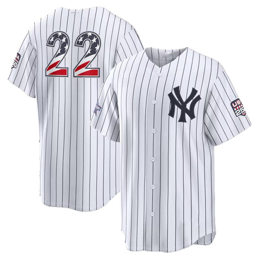 New York Yankees #22 Ben Rice 2026 All-Star Edition Stars & Stripes White Stadium Baseball Jersey