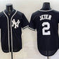 New York Yankees #2 Derek Jeter 2026 Fashion Replica Black Out Stitched Jersey