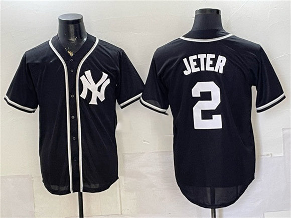 New York Yankees #2 Derek Jeter 2026 Fashion Replica Black Out Stitched Jersey