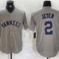 New York Yankees #2 Derek Jeter Gray Cool Base Stitched Baseball Jersey