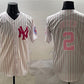 New York Yankees #2 Derek Jeter Pink With Patch Limited Stitched Baseball Jersey